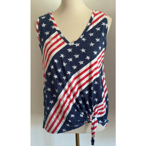 Women's Unbranded Tank Top Size L Blue Red Patriotic